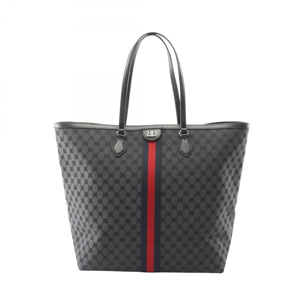 Balenciaga Gucci The Hacker Project Tote Bag Canvas Leather Black Multicolor